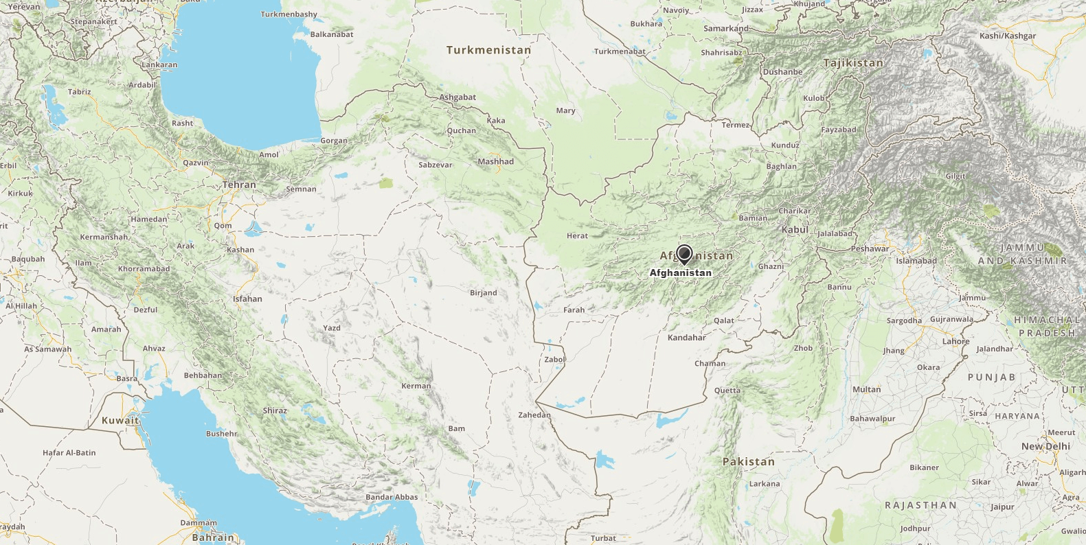 political map of kabul afghanistan
